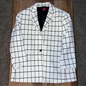 Hugo Boss Windowpane Check Oversized Blazer, size 14